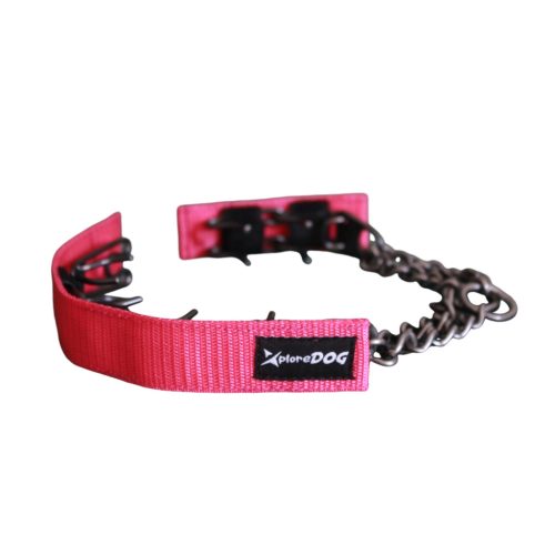 Szöges fojtó nyakörv takaró pink