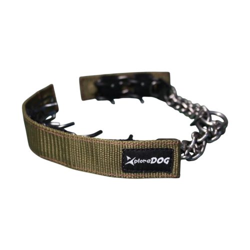 Szöges fojtó nyakörv takaró khaki