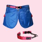 Kék- pink tréning szoknya, nyakörv szett