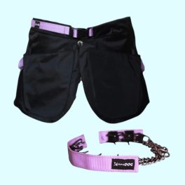 FEKETE-LEVENDULA tréning szoknya, nyakörv szett